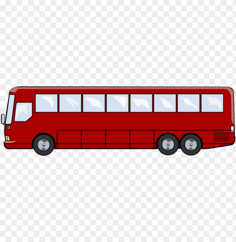 Side View - Bus Clipart PNG Graphic With Transparent Isolation