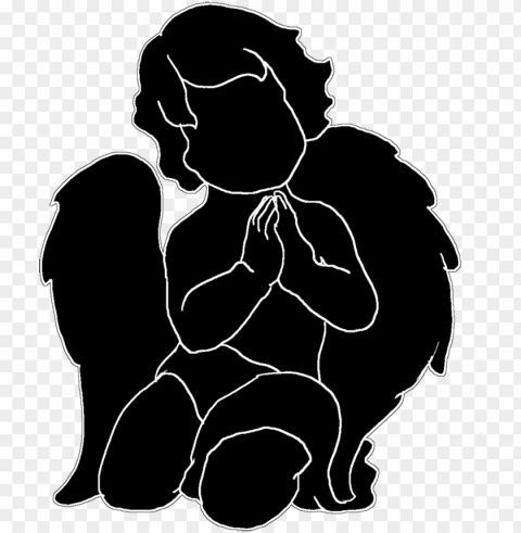 silhouette cute angel png - angel baby silhouette Clear background PNGs