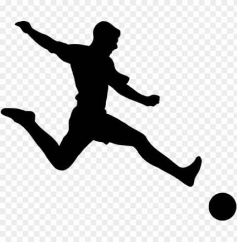 silhouette football player shooting - soccer player silhouette Transparent Background Isolated PNG Design