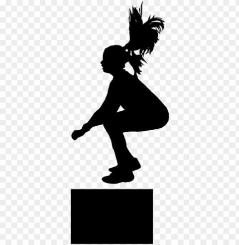 silhouette girl box jump - crossfit silhouette PNG no watermark