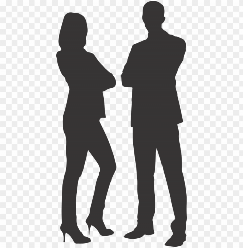 silhouette man and woman on heels PNG Isolated Object with Clear Transparency