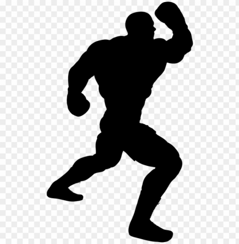 silhouette man muscles body building male muscular - silhouette PNG files with no background free