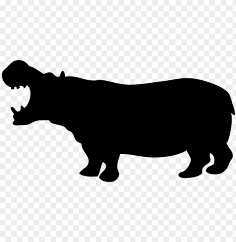 silhouette of hippo - hippo silhouette PNG images with no watermark