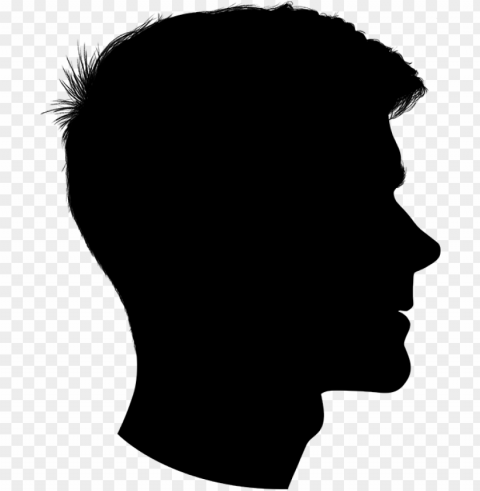 Silhouette Profile Outline Boy PNG Image With Isolated Graphic Element
