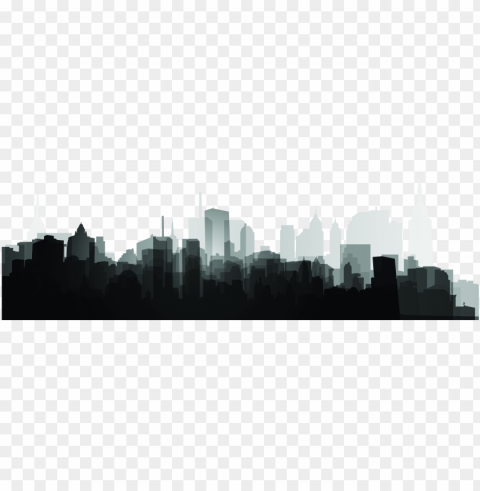 silhouette skyscraper city - skyscraper city Transparent Cutout PNG Graphic Isolation