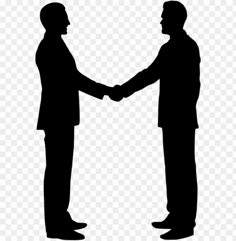 silhouette team building shaking hands handshake - men and women shaking hands PNG Image with Isolated Graphic Element