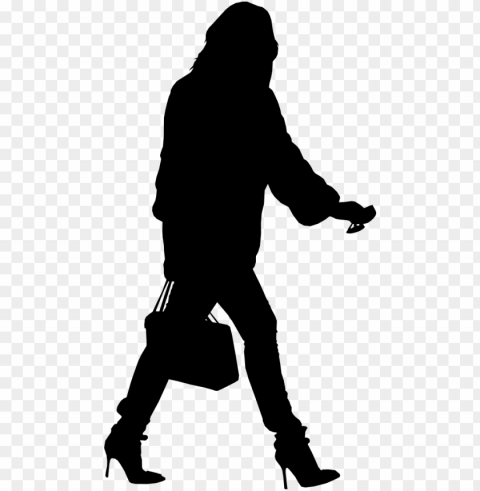 silhouette walking - silhouette person walking PNG format