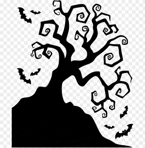 silhouettes di halloween - halloween tree silhouette Transparent PNG images wide assortment