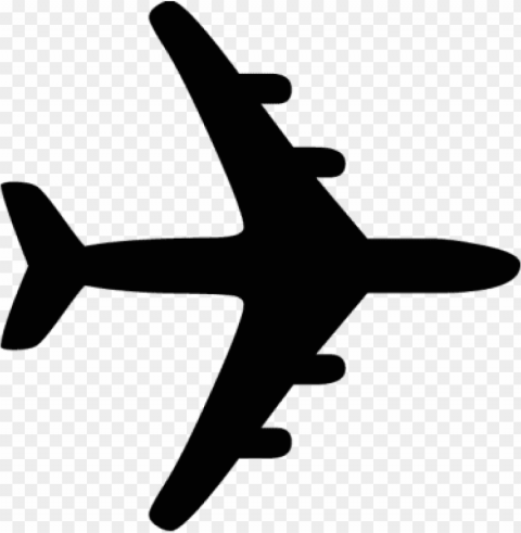 silhueta avião Isolated Icon in Transparent PNG Format