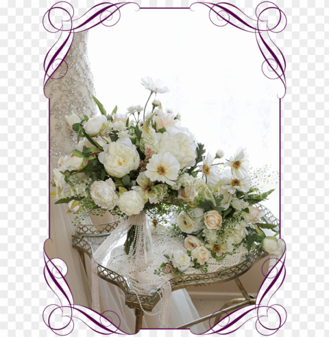 silk artificial rustic boho textured white and pastel - artificial white roses bridal bouquet PNG graphics