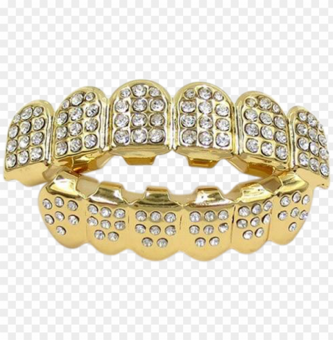 silver iced out cz teeth grillz - gold zähne grillz top bottom zahn caps grill set hi Transparent PNG images for design PNG transparent with Clear Background ID 4856ce79