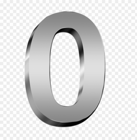 Silver Number 0 PNG With Transparent Background Free