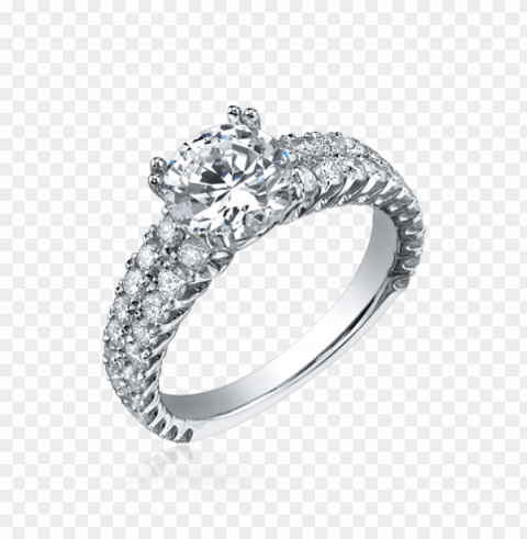 silver ring with diamond jewelry Isolated Illustration on Transparent PNG