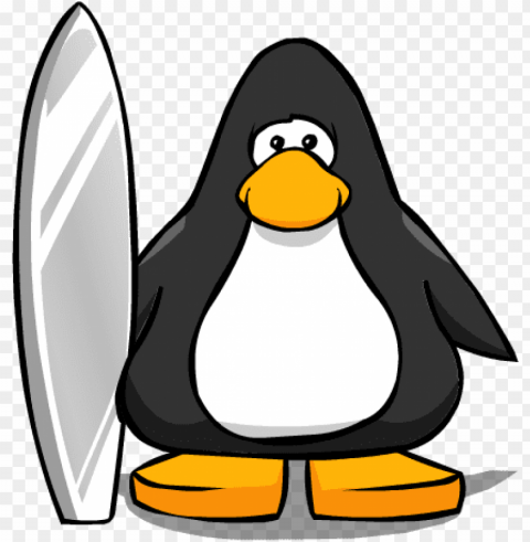silver surfboard pc - club penguin blue hor PNG Graphic with Transparency Isolation