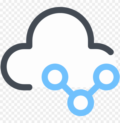 símbolo de compartilhamento de nuvem icon - icon PNG Illustration Isolated on Transparent Backdrop