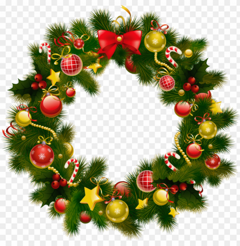 simple christmas wreath Clean Background Isolated PNG Image