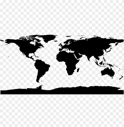 simple - world map black Isolated Character on Transparent Background PNG