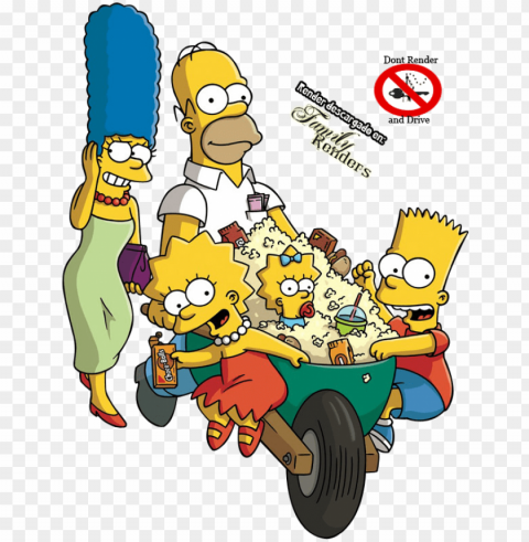 simpsons movie Isolated Illustration with Clear Background PNG