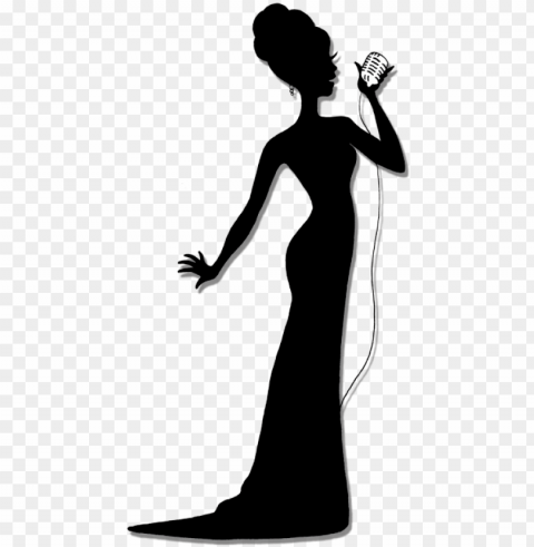 singer silhouette - jazz singer female silhouette Transparent art PNG