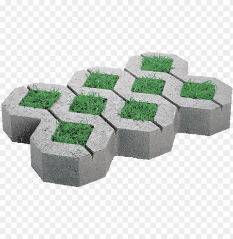 single unit - concrete grid pavers Isolated Graphic with Transparent Background PNG