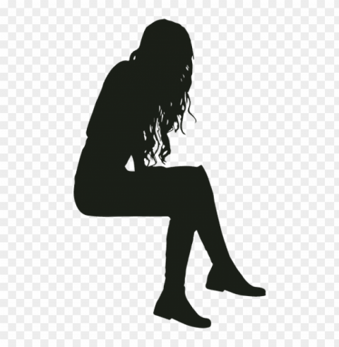 sitting silhouette PNG images for printing