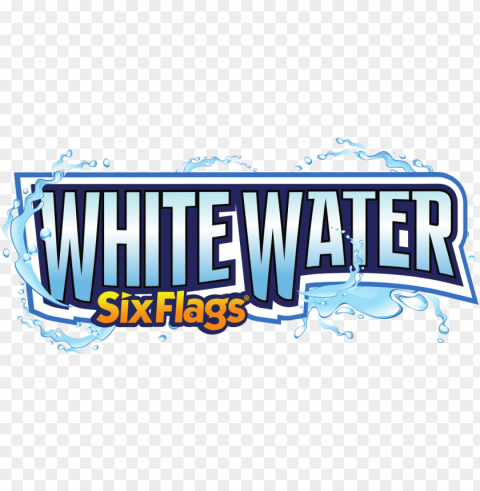 six flags white water logo PNG transparent elements package