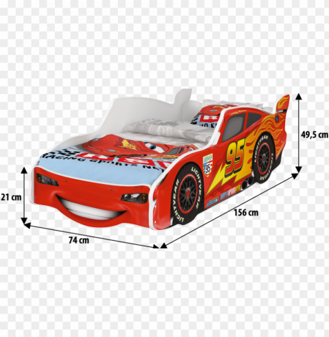 size140 - lightning mcqueen bed size PNG cutout