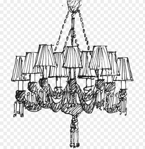 sketch cristal chandelier - chandelier sketch No-background PNGs