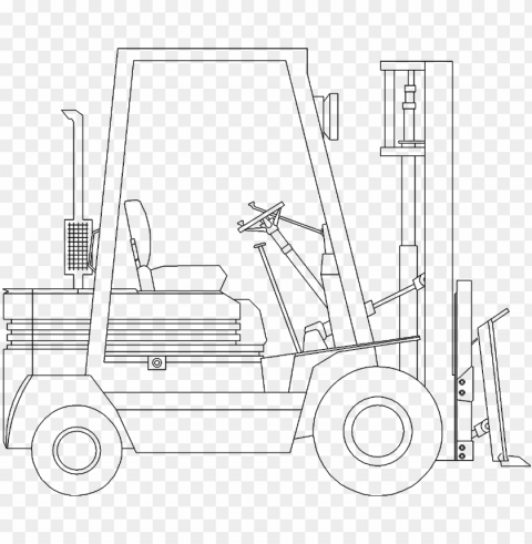 sketsa forklift PNG graphics with alpha channel pack