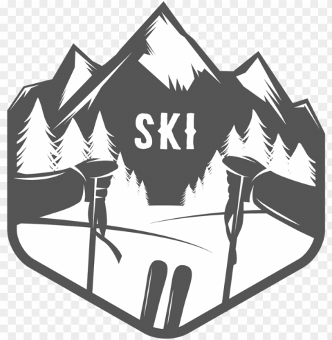 skiing-icon - ski vintage vector PNG icons with transparency