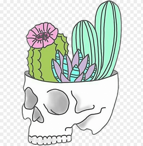 skull cactus tumblr sticker karla ctm freetoedit - stickers tumblr cactus Transparent PNG images complete package PNG transparent with Clear Background ID de926a98