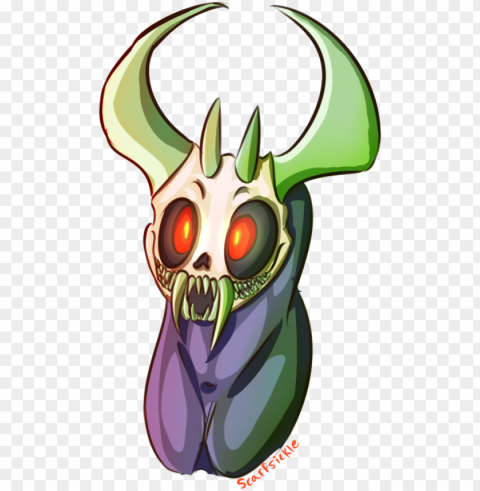 skull demon doodle - cartoo Clear Background PNG Isolated Illustration