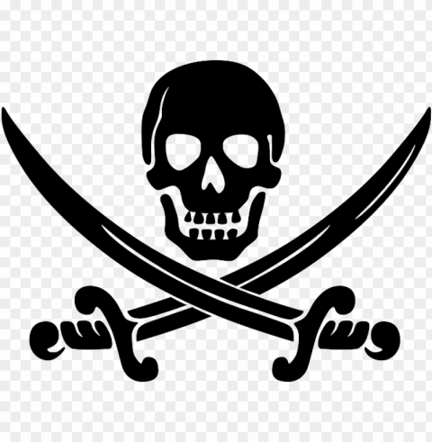 skull swords crossed pirates pirate symbol - pirate clip art Isolated Character with Clear Background PNG