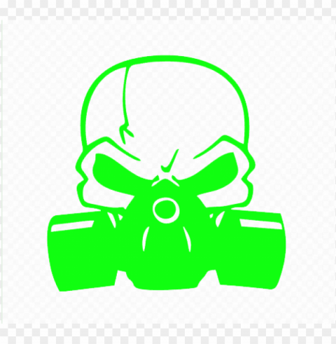 skull with gas mask green decal - skull with a gas mask PNG images with transparent canvas variety