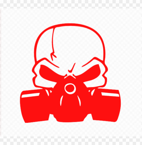 skull with gas mask red decal - skull piston gas mask PNG art