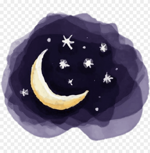 sky kids drawing night nightsky moon stars watercolor - watercolor moon and stars PNG transparent elements compilation