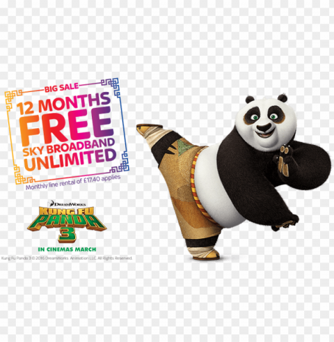 sky kung fu panda Isolated Subject in Clear Transparent PNG