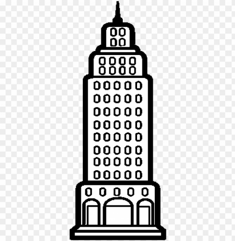 skyscraper coloring page Transparent PNG Artwork with Isolated Subject