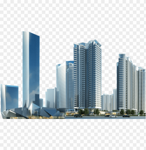 skyscrapers close up CleanCut Background Isolated PNG Graphic