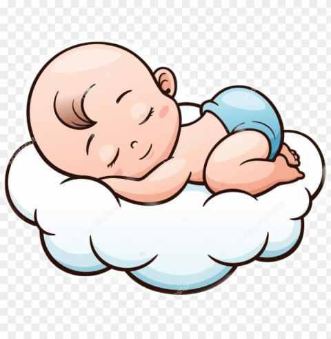sleeping cartoon baby face Clear background PNG clip arts
