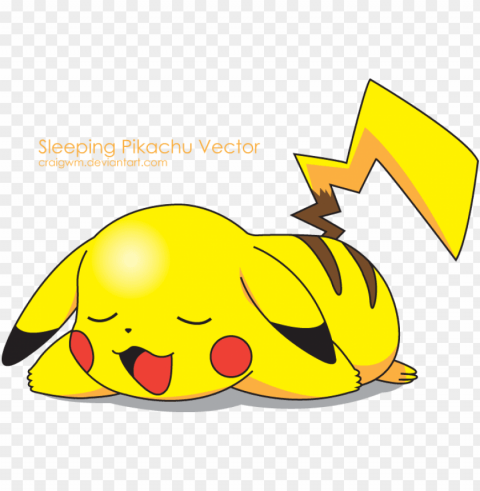 sleeping pikachu vector by craigwm on deviantart - pikachu sleepi Clear Background PNG Isolation