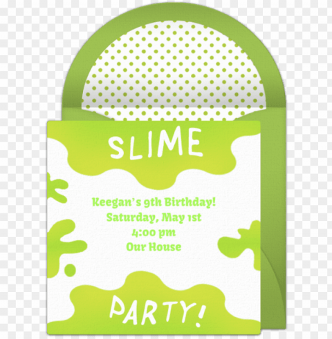 slime online invitation - slime birthday party invitations free Transparent PNG photos for projects
