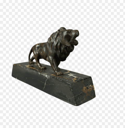 small bronze lion Transparent PNG Isolation of Item