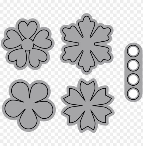 small flowers cutting die set - die Clean Background Isolated PNG Graphic