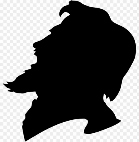 small - side view face silhouette ma PNG Image with Clear Background Isolation