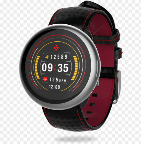 smartwatch with circular color touchscreen and heart-rate - mykronoz zeround 2 hr PNG Image with Clear Isolation
