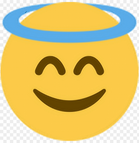#smile #angel #happy #halo #emoji #emot #face #expression - emoji de angel PNG with Isolated Object and Transparency