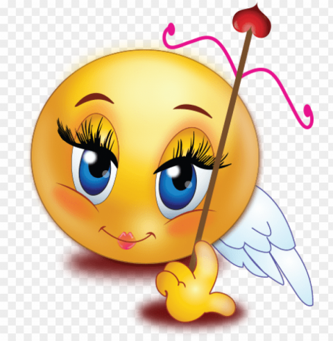 smiley emoji emot- angel girl emoji PNG with isolated background