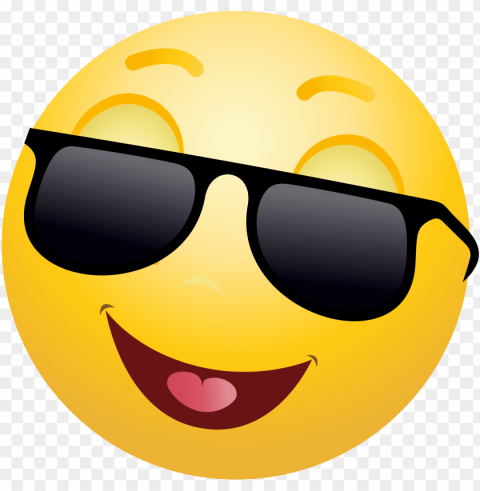 smiling emoticon with sunglasses clip art PNG clipart with transparent background