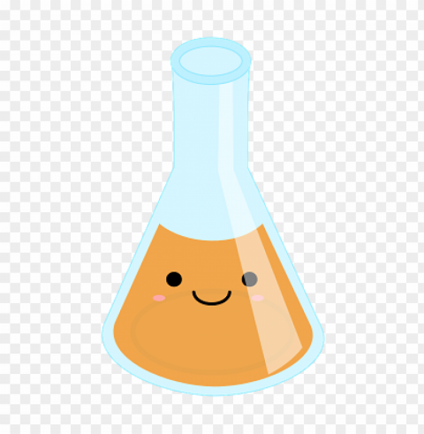 smiling erlenmeyer flask with orange liquid PNG transparent photos massive collection